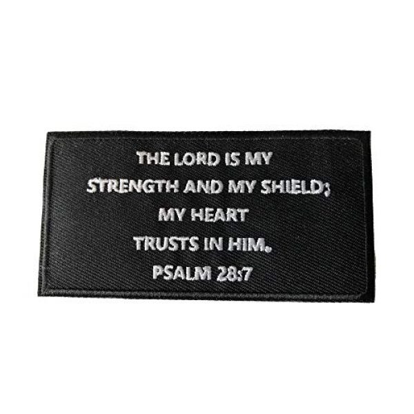 mybrand Airsoft Morale Patch 1 Psalm 28:7 Religious Eternal Life Bible Verse Faith Theme - Premium Embroidered Patch Iron On or Sew On Christian Biker Emblem Decorative Outdoor Indoor Gear Appliques