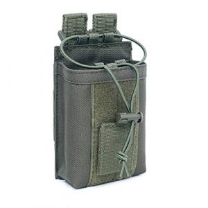 abcGoodefg Tactical Pouch 1 abcGoodefg 1000D Adjustable Molle Tactical Pouch Radio Holster Case Walkie Talkie Holder Duty Belt, 5.3"x 3.5"x 1.6" (Amy Green)