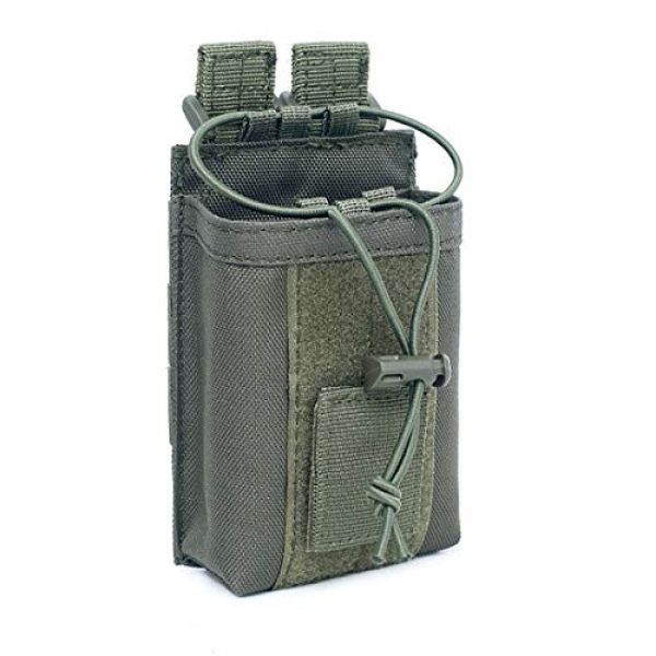 abcGoodefg Tactical Pouch 1 abcGoodefg 1000D Adjustable Molle Tactical Pouch Radio Holster Case Walkie Talkie Holder Duty Belt, 5.3"x 3.5"x 1.6" (Amy Green)