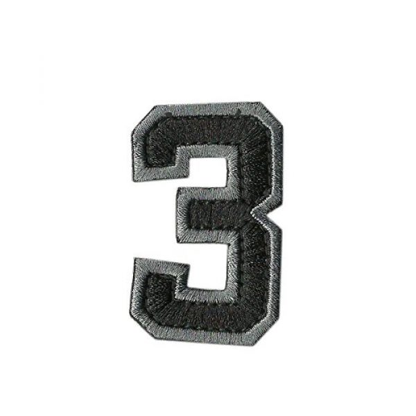 Gadsden and Culpeper Airsoft Morale Patch 4 Tactical Numbers Patches - Silver/Black