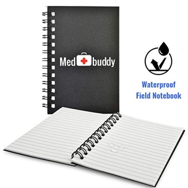MED BUDDY Tactical Pouch 2 Tactical Outdoor Admin Pouch - Emergency Kit, Military Grade 1000D EDC, MOLLE, Utility Case + Waterproof Notebook, Locking Carabiner, Mesh Organizer, EMT - MedBuddy