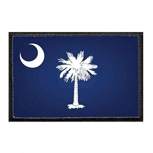 P PULLPATCH Airsoft Morale Patch 1 South Carolina State Flag - Color Morale Patch | Hook and Loop Attach for Hats, Jeans, Vest, Coat | 2x3 in | by Pull Patch