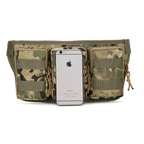 Jipemtra Tactical Pouch 6 Jipemtra Tactical Pouch Waist Pack Fanny Pack Military Hip Belt Bag Fanny Packs Water Resistant Waist Bag Pouch Molle with Detachable Water Bottle Holder (Black #2)