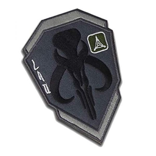 Great Supplier Airsoft Morale Patch 5 Mandalorian Mythosaur Skull Crest Shield Embroidered Patch Emblem Tactical Military Morale Funny Badages Appliques Patches with Fastener Hook and Loop Backing, 3.94 x 2.76 Inch
