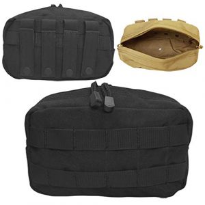 DBM IMPORTS Tactical Pouch 1 DBM IMPORTS Black Molle Tactical Utility Accessories Pouch for Vest Carrying Backpack Bag