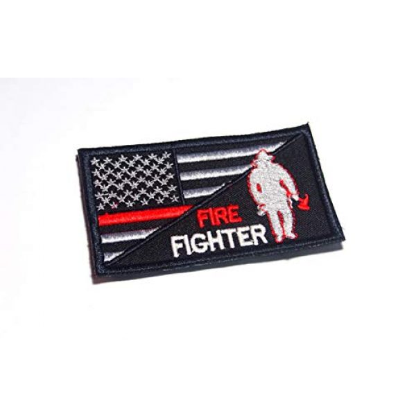 AstroG Airsoft Morale Patch 1 AstroG @ BP8 USA Flag Thin Red line Firefighter Embroidered Morale Patch for Sew-on Only