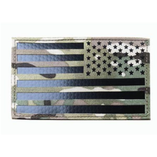 Tactical Embroidery Patch Airsoft Morale Patch 3 IR USA Flag Infrared Reflective Tactical Embroidery Patch Hook & Loop Morale Patch Military Patch for Clothing Accessory Backpack Armband (2pcs)