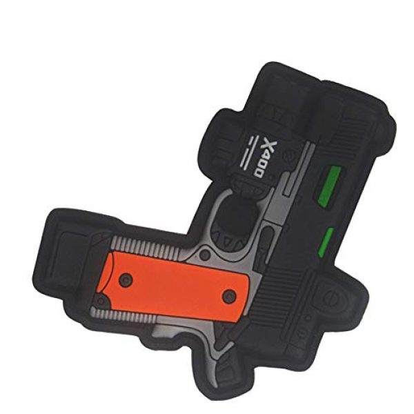 ODSP Airsoft Morale Patch 7 Mini Gun Bullet PVC Rubber Patch 3D Fastener Hook and Loop Backing Tactical Military Morale Patches Badges (Orange)