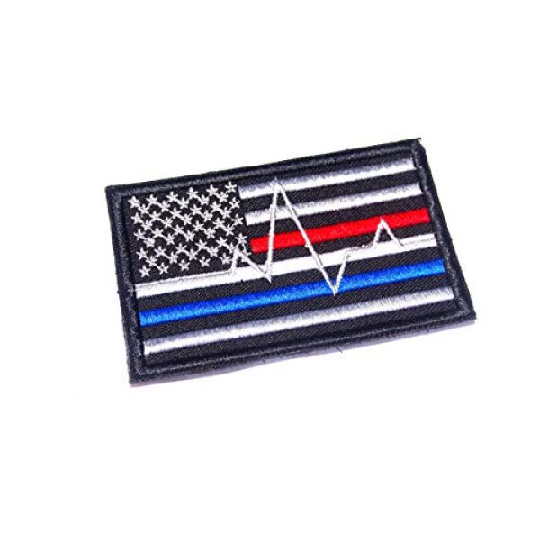 AstroG Airsoft Morale Patch 1 AstroG @ BP4 USA Flag Thin Blue line red line Firefighter EMT EMS Paramedic Morale Embroidered Patch (Hook Backing)