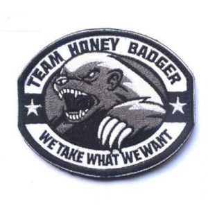 Tactical Embroidery Patch Airsoft Morale Patch 1 Team Honey Badger We Take What We Want Tactical Embroidery Patch Hook & Loop Morale Patch Military Patch for Clothing Accessory Backpack Armband (Gray)
