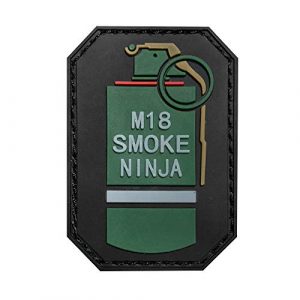 Morton Home Airsoft Morale Patch 1 Morton Home M18 Smoke Ninja 3D PVC Tactical Morale Badge Rubber Patch (Red)