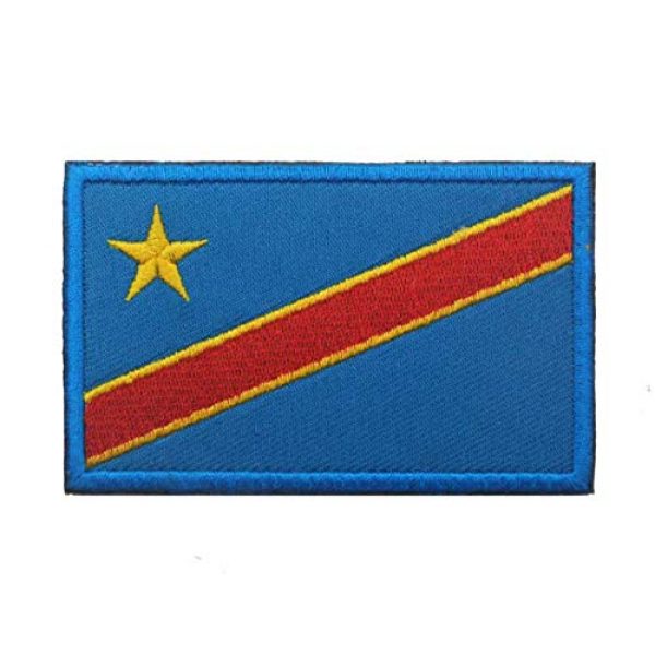 Tactical Embroidery Patch Airsoft Morale Patch 2 2pcs Congo Flag Embroidery Patch Military Tactical Morale Patch Badges Emblem Applique Hook Patches for Clothes Backpack Accessories