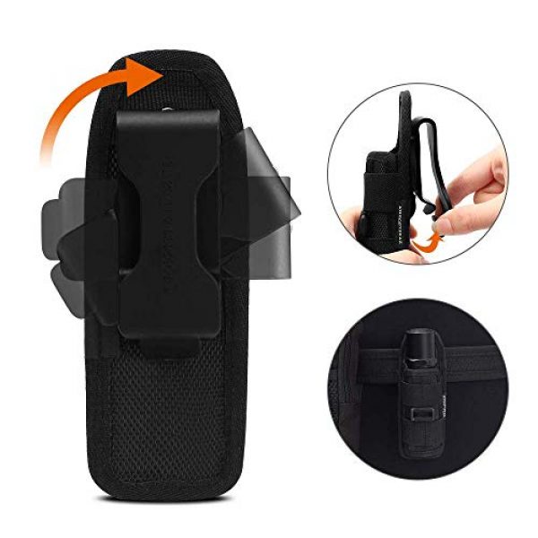 AIRSOFTPEAK Tactical Pouch 4 AIRSOFTPEAK Flashlight Pouch Holster Carry Case Holder with 360 Degrees Rotatable Belt Clip Long Type, Black