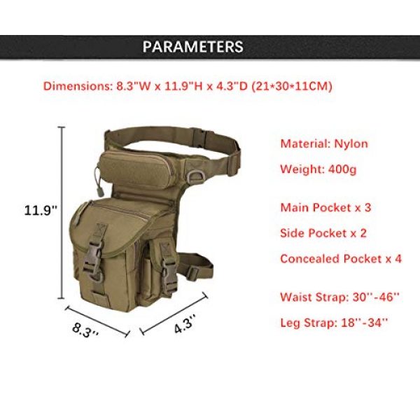 FSO Tactical Pouch 6 FengSi Tactical Drop Leg Pouch | Tool Fanny Thigh Pack Bags | Military Outdoor Camera Motorcycle Cycling Hiking Utility Thigh Waist Pack | 6 Colors Available