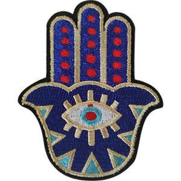 Original Famous Patches & Appliques Airsoft Morale Patch 1 Hamsa Hand - Sew Iron on, Embroidered Original Artwork - Patch - 3" X 3.75"