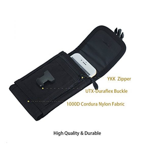 OneTigris Tactical Pouch 2 OneTigris MOLLE Phone Pouch Upgraded Version for 4.7" 5.5" Phone with Slim Case (Black)