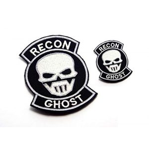 AstroG Airsoft Morale Patch 2 AstroG 2 Pcs Ghost Recon Embroidered Morale Patch 9.5X7 cm and 4.5X3.5 cm for Sew-on Only