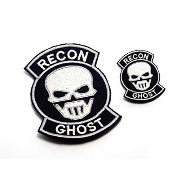 AstroG Airsoft Morale Patch 2 AstroG 2 Pcs Ghost Recon Embroidered Morale Patch 9.5X7 cm and 4.5X3.5 cm for Sew-on Only