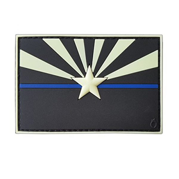 LEGEEON Airsoft Morale Patch 2 LEGEEON Glow Dark Arizona State Flag Thin Blue Line Morale USA PVC Rubber Touch Fastener Patch