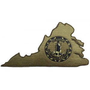 Gadsden and Culpeper Airsoft Morale Patch 1 Die Cut Virginia Sic Semper Tyrannis Morale Patch - 2.5" x 4" - Coyote