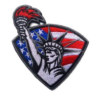 Tactical Embroidery Patch Airsoft Morale Patch 1 America Flag with Statue of Liberty Tactical Embroidery Patch Hook & Loop Morale Patch Military Patch for Clothing Accessory Backpack Armband