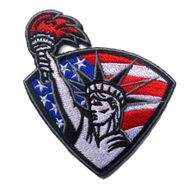 Tactical Embroidery Patch Airsoft Morale Patch 1 America Flag with Statue of Liberty Tactical Embroidery Patch Hook & Loop Morale Patch Military Patch for Clothing Accessory Backpack Armband