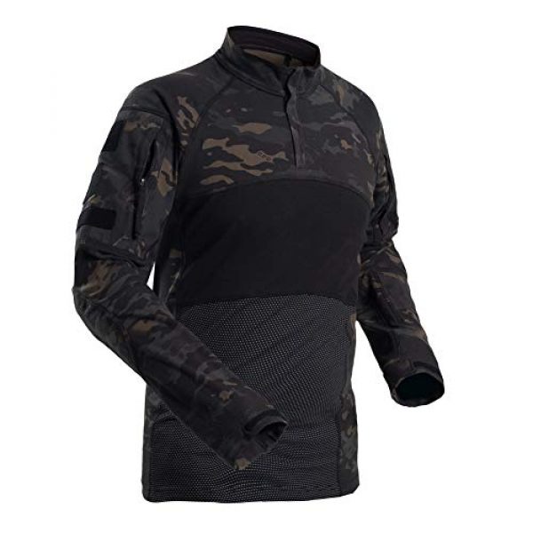 H World Shopping Tactical Shirt 5 H World Shopping Men's Tactical Combat Hunting Military Long Sleeve Shirt with Zipper MCBK