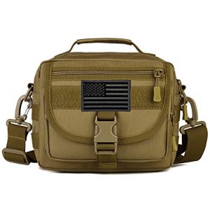 Protector Plus Tactical Pouch 1 Protector Plus Tactical Messenger Bag Men Small Military MOLLE Crossbody Pack Tool Briefcase Assault Gear Handbags Outdoor Utility Carry Satchel (Patch Included)