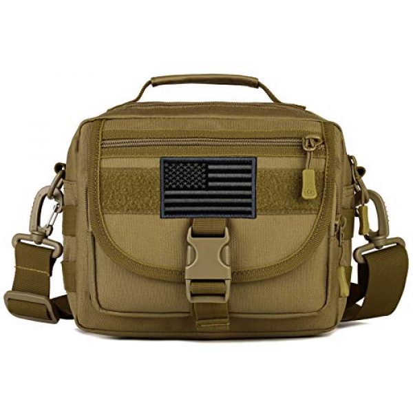 Protector Plus Tactical Pouch 1 Protector Plus Tactical Messenger Bag Men Small Military MOLLE Crossbody Pack Tool Briefcase Assault Gear Handbags Outdoor Utility Carry Satchel (Patch Included)