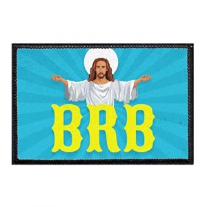 P PULLPATCH Airsoft Morale Patch 1 Jesus - BRB Morale Patch | Hook and Loop Attach for Hats, Jeans, Vest, Coat | 2x3 in | by Pull Patch