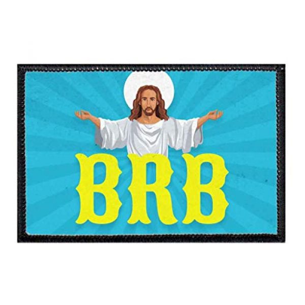 P PULLPATCH Airsoft Morale Patch 1 Jesus - BRB Morale Patch | Hook and Loop Attach for Hats, Jeans, Vest, Coat | 2x3 in | by Pull Patch