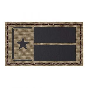Tactical Freaky Airsoft Morale Patch 1 IR Tan Texas Lone Star Flag Coyote Brown 2x3.5 Infared IFF Tactical Morale Fastener Patch