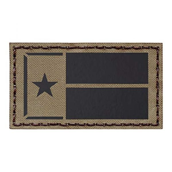 Tactical Freaky Airsoft Morale Patch 1 IR Tan Texas Lone Star Flag Coyote Brown 2x3.5 Infared IFF Tactical Morale Fastener Patch