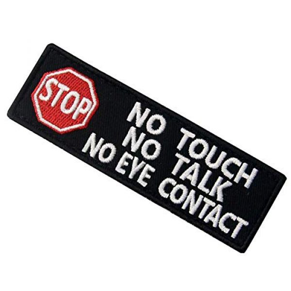 ODSP Airsoft Morale Patch 6 Service Dog No Touch No Talk Warning Vests/Harnesses Tactical Military Morale Badge Emblem Embroidered Fastener Hook and Loop Patches Appliques 3.93 x 1.18 Inch Bubble of 2PCS