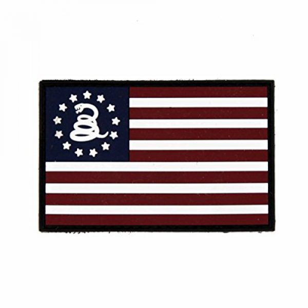 NEO Tactical Gear Airsoft Morale Patch 1 NEO Tactical Gear Betsy Ross US Flag Don't Tread On Me PVC Rubber Morale Patch - Crossfit Patch - Hook Backed with Loop Attachment Piece That Can Be Sewn On