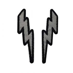 APBVIHL Airsoft Morale Patch 1 IR Infrared Reflective Lightning Bolt Patch Set, Military Tactical Morale Emblem Hook and Loop Fastener Backing Motorcycle MC Patches Armband Badges for Clothing Accessory Backpack