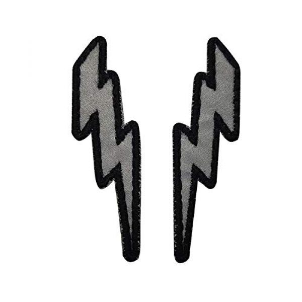APBVIHL Airsoft Morale Patch 1 IR Infrared Reflective Lightning Bolt Patch Set, Military Tactical Morale Emblem Hook and Loop Fastener Backing Motorcycle MC Patches Armband Badges for Clothing Accessory Backpack