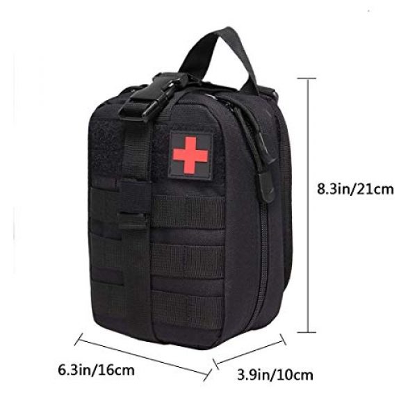 Aoutacc Tactical Pouch 4 Tactical MOLLE Rip Away EMT Medical Pouch, Empty IFAK Medical First Aid Kit Bag EDC Military First Aid Utility Pouch (Bag Only)