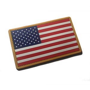 Empire Tactical USA Airsoft Morale Patch 1 PVC Large 3x5 Inch Color Tactical Us USA Flag (Hook/Loop) Patch