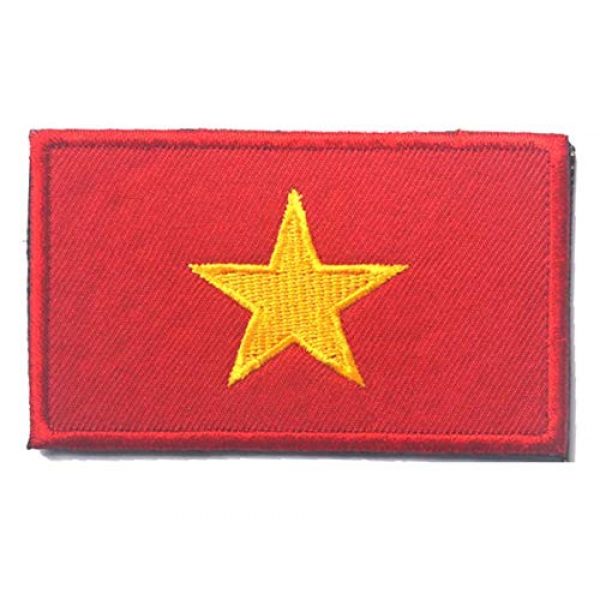 Tactical Embroidery Patch Airsoft Morale Patch 2 2pcs Vietnam Flag Embroidery Patch Military Tactical Morale Patch Badges Emblem Applique Hook Patches for Clothes Backpack Accessories