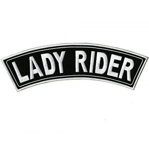 Nixon Thread Co. Airsoft Morale Patch 1 Lady Rider Top Rocker | Large Embroidered Motorcycle Patch Iron On | - by Nixon Thread Co. (11")