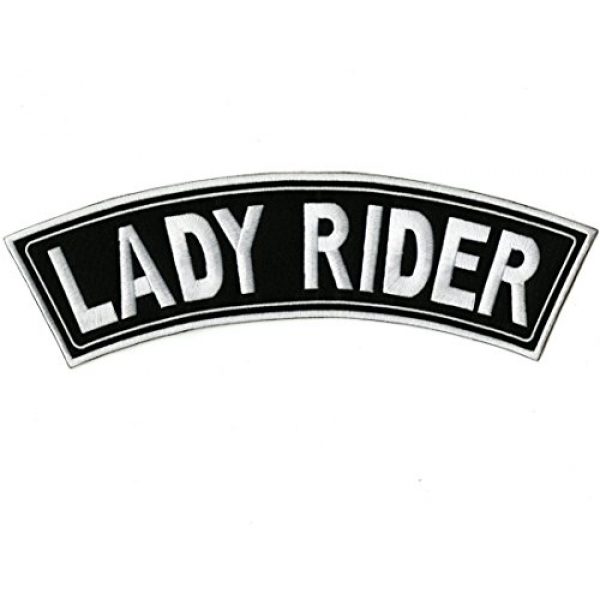 Nixon Thread Co. Airsoft Morale Patch 1 Lady Rider Top Rocker | Large Embroidered Motorcycle Patch Iron On | - by Nixon Thread Co. (11")