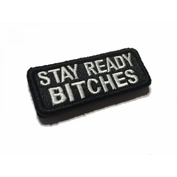 Empire Tactical USA Airsoft Morale Patch 1 The Tactical Black Stay Ready Bitches (hook/loop) Morale Patch