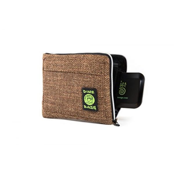 DIME BAGS Tactical Pouch 2 Rollies Pouch -Padded Pouch w/Rolling Tray & Removable Smell Proof Pouch (Brown, 10 in)