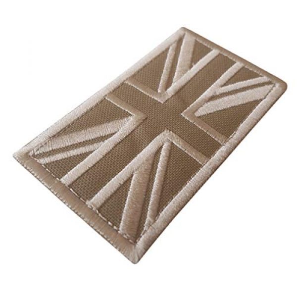 LEGEEON Airsoft Morale Patch 2 LEGEEON Coyote Tan Great Britain UK Union Jack Flag Subdued Arid Morale Tactical Badge Army Embroidery Hook&Loop Patch