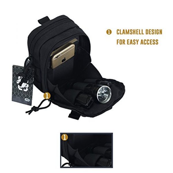 OneTigris Tactical Pouch 3 OneTigris MOLLE EDC Pouch Larger Capacity (Black)