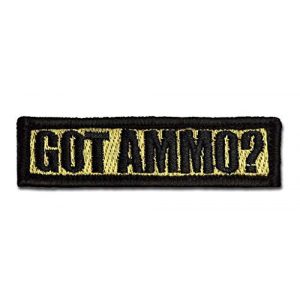 BASTION Airsoft Morale Patch 1 BASTION Morale Patches (Got Ammo, Tan) | 3D Embroidered Patches with Hook & Loop Fastener Backing | Well-Made Clean Stitching | Military Patches Ideal for Tactical Bag, Hats & Vest