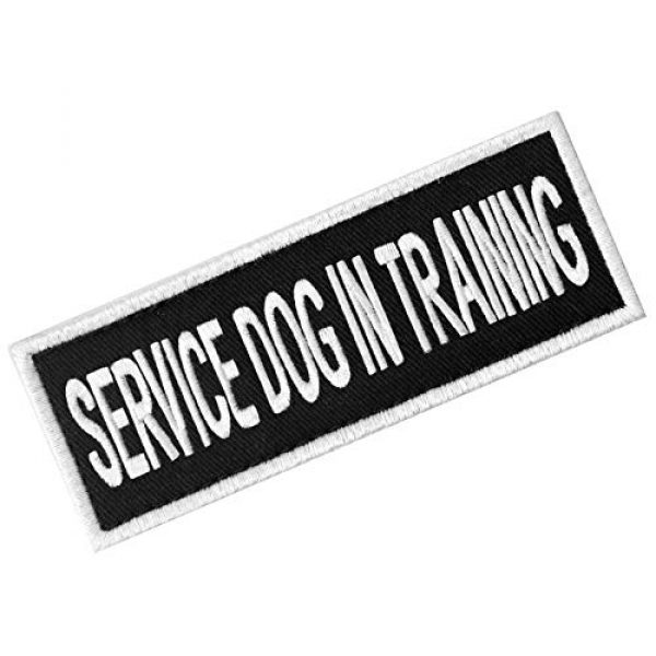 EmbTao Airsoft Morale Patch 3 Service Dog in Training Sign Vests/Harnesses Patch Embroidered Badge Fastener Hook & Loop Emblem, 6 X 2 Inches