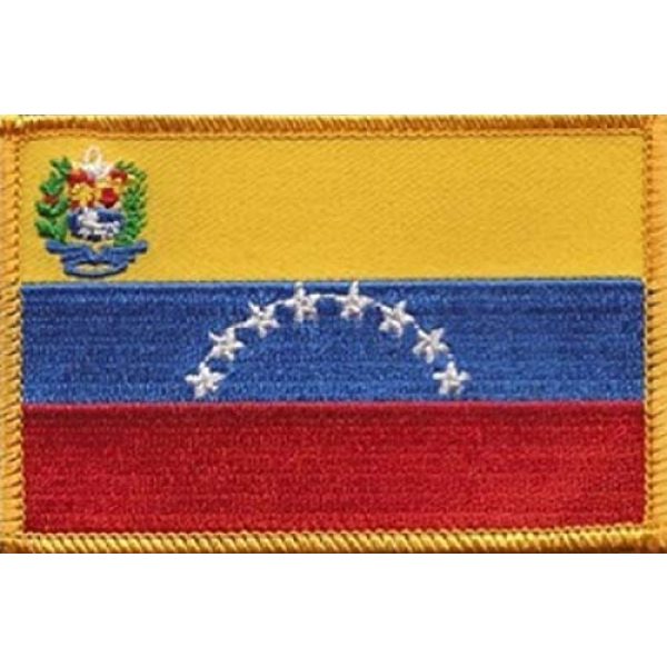 World Flags Direct Airsoft Morale Patch 1 International Country Flag Patch 3.50" x 2.25", One Embroidered Iron or Sew On Flag Emblem; Over 100 Tactical Morale Patch Options Available (Venezuela)