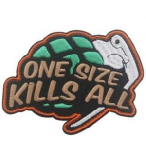 Tactical Embroidery Patch Airsoft Morale Patch 1 Grenade One Size Kills All Tactical Embroidery Patch Hook & Loop Morale Patch Military Patch for Clothing Accessory Backpack Armband